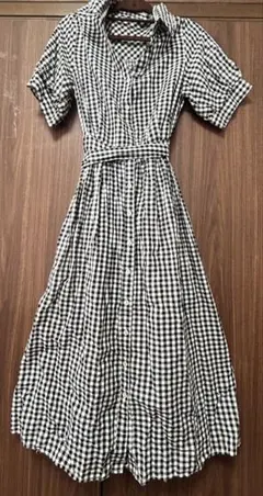 OLIVE des OLIVE ギンガムチェック シャツワンピース 半袖