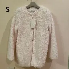 アイボリーのフリース ボアジャケット 【S】