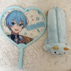 すとぷり　ころん　ハート型うちわとぬいぐるみポーチ