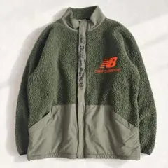 ★new balance ボアフリースジャケット カーキ L JMJP0232