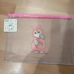 未使用　タグ付き モフサンド　 フラットポーチ　ビニールポーチ