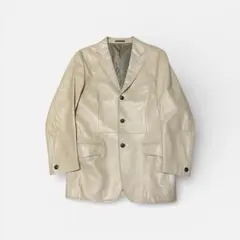 BURBERRYラムスキン レザージャケット ベージュ　メンズLのサムネイル