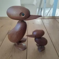 ハンス・ブリング　リプロダクト　ダッグ　木製アヒルの置物セット　親子セット