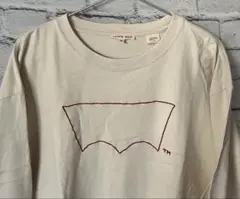 リーバイス Levi.s 刺繡ロゴクルーネック長袖Tシャツ Lサイズ中古