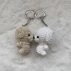 ハンドメイド　あみぐるみ　磁石でくっつく 2匹セット　キーホルダー　ストラップ