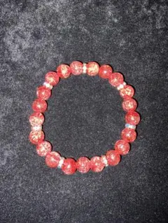 ブラッド爆裂水晶（クラッククォーツ）8mmブレスレット☪️16cm