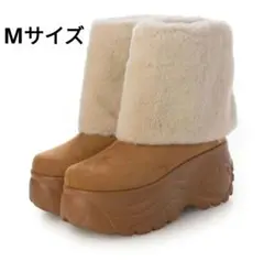 最終値下げ！フェイクファームートン厚底ブーツ AKR