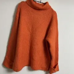 AZUL BY MOUSSY オレンジ タートルネック ニット 長袖