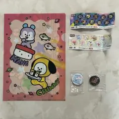 bt21 くら寿司　クリアファイル、缶バッチ、シールのセット