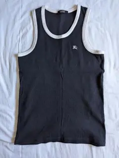 BURBERRY BLACK LABEL　紺色 リブ編みタンクトップ