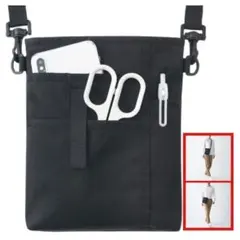 【 無印良品 】 廃盤 撥水 ペン差し付きショルダーバッグ 黒 MUJI レア