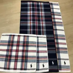 Ralph Lauren チェック柄 ガーゼフェイスタオル4枚セット