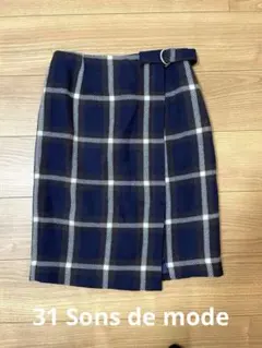 最終価格！31 Sons de mode チェック柄タイトスカート　36