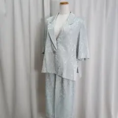 3点セット 光沢生地 つる草模様 スカートセットアップ スカートスーツ