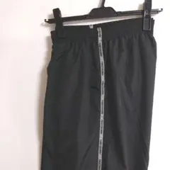 181　FIRSTDOWN　ふっくらナイロンパンツ　黒　サイドライン　裏地有り