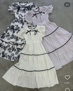 アンミール ギンガムフリルオフショルワンピース ピンク 【即日発送