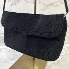 LUMYはしもと 刺繍ファブリック フォーマル ミニ パーティーハンドバッグ 黒のサムネイル