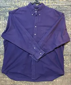 【希少】90s ラルフローレン BIG SHIRT ポニー刺繍 紫 XL