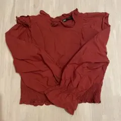 ZARA M フリル付き長袖シャツ