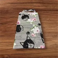 猫と花のティッシュボックスカバー