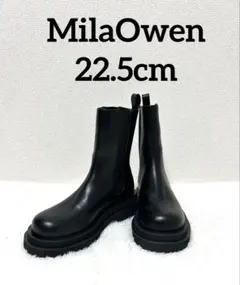 美品　MilaOwen サイドゴアブーツ　厚底　トラックソール　黒　22.5