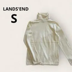 ランズエンド カシミヤ混 タートルネック ニット 長袖 S オフホワイト 美品