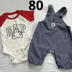 GAP 西松屋 80 12-18 ロンパース クマ 赤 オーバーオール セット