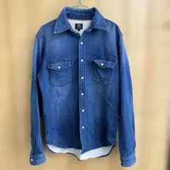 BEAMS HEART デニムスウェット生地シャツ Lサイズ