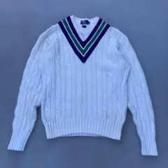 Polo by Ralph Lauren Vネック　セーター　ケーブル編み　古着