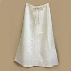 【美品】 リネン混のAラインロングスカート 裏地付き 日本製 きれいめカジュアル