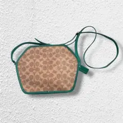 【希少 美品】OLDCOACH ショルダーバッグ 六角形 エメラルドグリーン