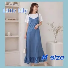 little lily ブルー サテン キャミソールワンピース 2点 セット Mのサムネイル
