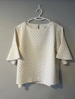 ドット柄 フレアスリーブシャツ
