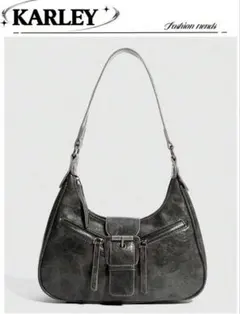 SHEIN ヴィンテージ風 ショルダーバッグ ブラックブラウン
