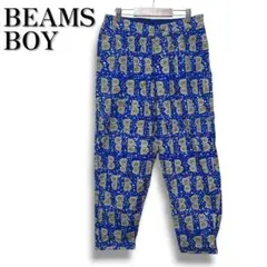 BEAMS BOY ビームスボーイ 総柄テーパードイージーパンツ M ブルーのサムネイル
