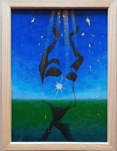 絵画 アクリル画 額装 人魚 海 - メルカリ