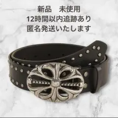 クロスバックル　ベルト 黒 スタッズベルト y2k パンク　グランジ 十字架