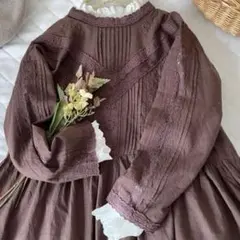 サマンサモスモス★sm2★スタンドカラー＊お花刺繍後ろ開きワンピース