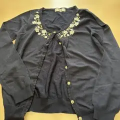 LD prime 長袖 カーディガン ネイビー 花刺繍 38のサムネイル