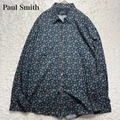 【美品】ポールスミス シャツ 長袖 ボタニカル ペイズリー 花柄 総柄 XL