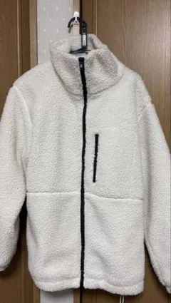 ボア ホワイト フリースジャケット Mサイズ ビッグブルゾン