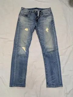 UNIQLO ダメージ加工 ストレートデニム 30