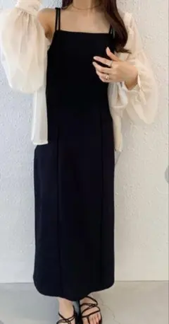 新品未使用　ジュノア JUNOAH ブラック　キャミワンピース　黒