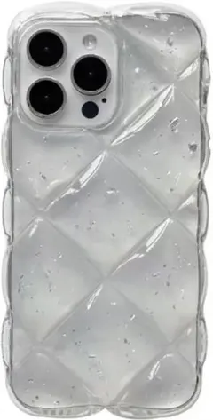 iPhone12 Pro Max ケース ウェーブ 菱形 透明 キラキラ クリア