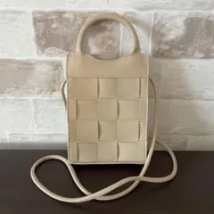 【新品未使用】編み込み ショルダーバッグ ベージュ　2way