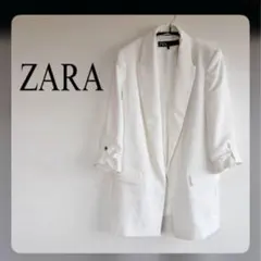 ZARA テーラードジャケット ホワイト　XS レディースのサムネイル