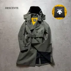 DESCENTE デサント フード付き トレンチコート カーキ ベルト付き