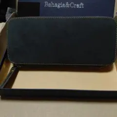 【新品未使用】バハギア　ペンケース　ラウンドジップ型　クレイジーホース　オリーブ