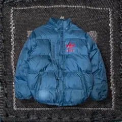 90s 00s adidas 肉厚ダウンジャケット トレフォイル ブルー