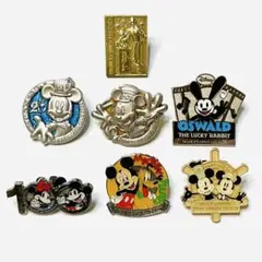 ディズニーカードクラブ限定ピンバッジ7個セット　ミッキー ミニー オズワルド